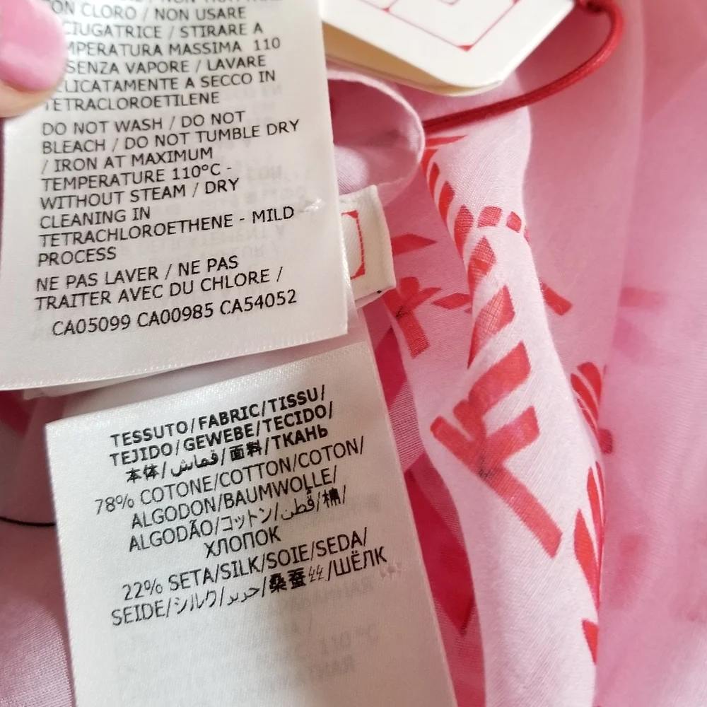 Alexander McQueen Logo XL Whipstitch Cotton & Silk Rectangular Scarf Pink